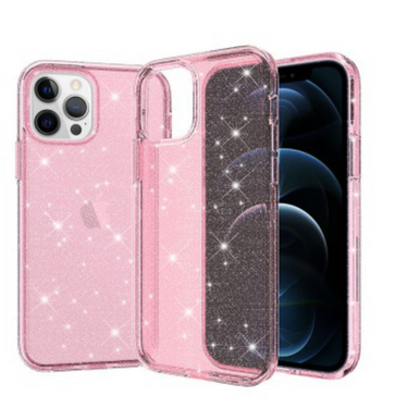 iPhone 12 Pro Max Compatible Case Cover With Ultimake Glitter Shockproof - Pink